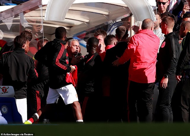 Mourinho chases Chelsea coach Ianni down tunnel to spark ugly melee after Manchester United concede late equaliser at Chelsea