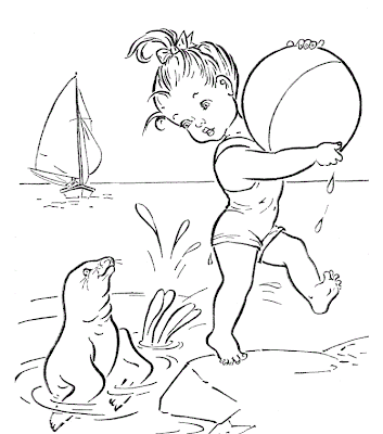 Download Fun Beach Together Coloring Pages
