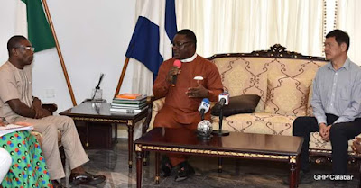 Photos: Chinese Agricultural Company gifting Governor Ben Ayade a gift on their meetings