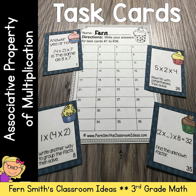 You will love how easy it is to prepare these 3rd Grade Go Math 4.6 Associative Property of Multiplication Task Cards for your class. My students LOVED Task Cards and your students will too! You can dedicate one of your math centers, math workstations, as a task card center. By changing out the skill each week, your students already know the directions for using the task cards. Your students will enjoy the freedom of task cards while learning and reviewing important skills at the same time! Students can answer these Associative Property of Multiplication Task Cards in your classroom math journals or on the included recording sheets. These 3rd Grade Go Math 4.6 Associative Property of Multiplication Task Cards are perfect for assessment grades for 3rd Grade Go Math Chapter 4!