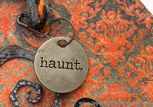 Layers of ink - Double Embossing Tutorial by Anna-Karin Halloween Gothic Gate Tag