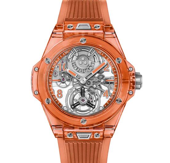 Réplique Montres Hublot Big Bang Tourbillon Automatique Orange Sapphire 45mm 2