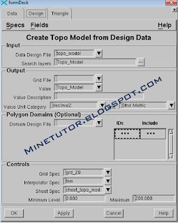 form setup topo model dengan minescape