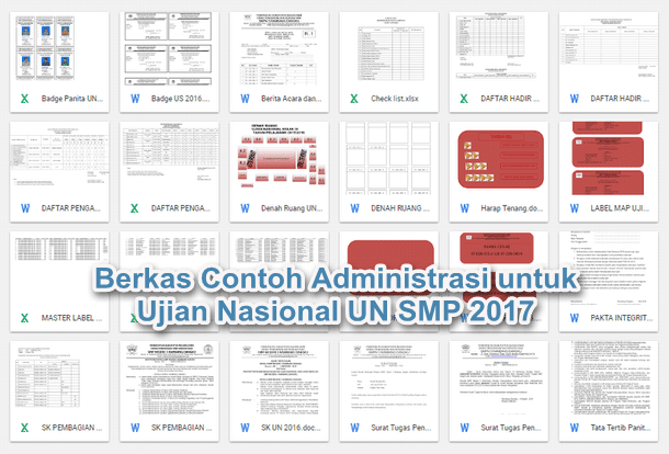 Berkas Contoh Administrasi untuk Ujian Nasional UN SMP 