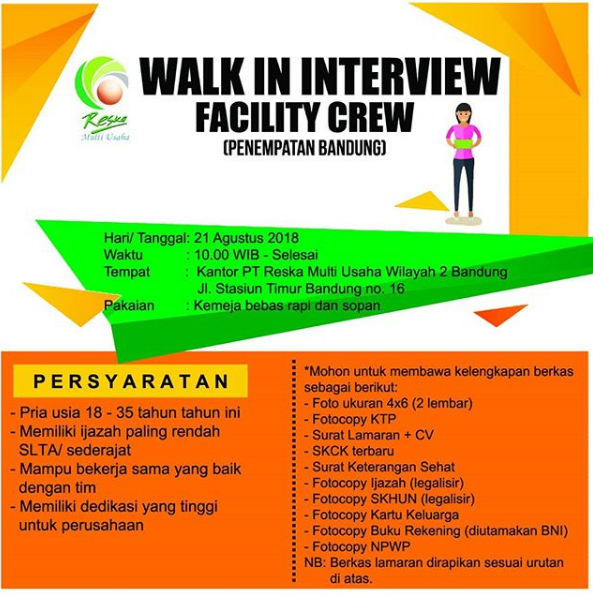 Recruitment Terbaru PT Reska Multi Usaha Tingkat SLTA Sederajat [Walk in inteview]