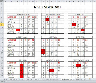 Kalender 2016 Excel