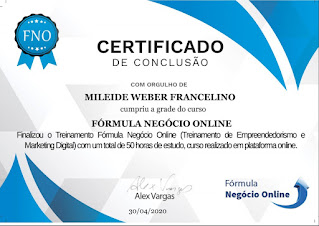 Certificado de conclusão FNO - Fórmula Negócio Online