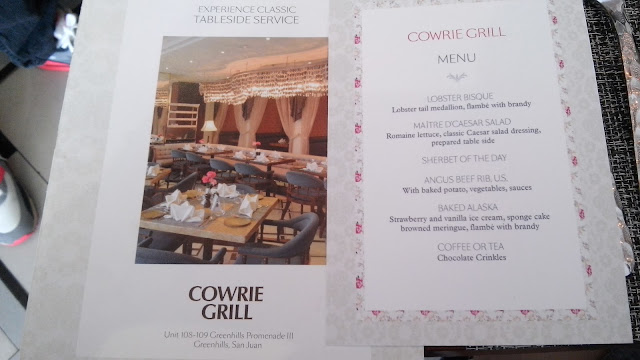 cowrie gril menu