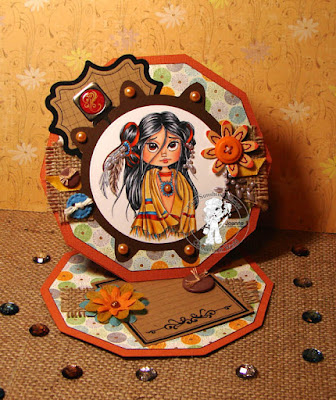 Nair Indian Maiden Shaped Easel Card