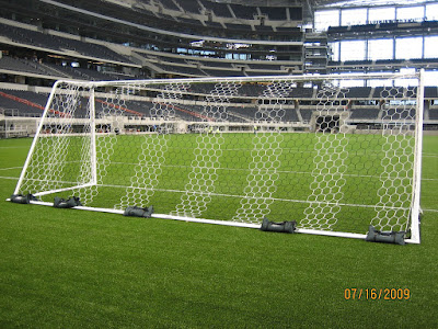 soccer goal. I had to get in net.