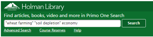 "wheat farming" "soil depletion" economy