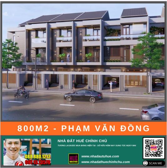 NHÀ ĐẤT HUẾ CHÍNH CHỦ Cần bán đất biệt thự 800m đường Phạm Văn Đồng , TP Huế - 088|880|1212