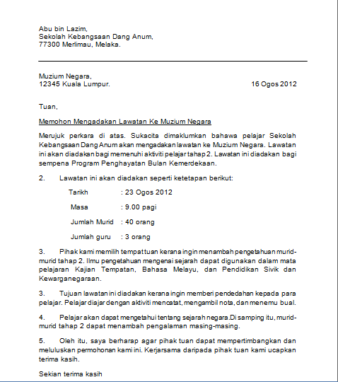 Surat Rasmi Permohonan Lawatan Ke Universiti - Rasmi X