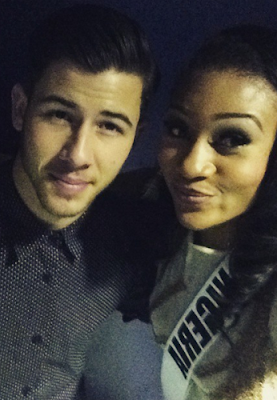 MBGN Queen Celestine Meets Nick Jonas, Telemondo Stars[Photos]