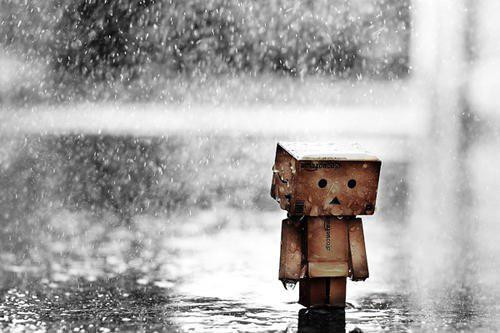 walking alone in rain