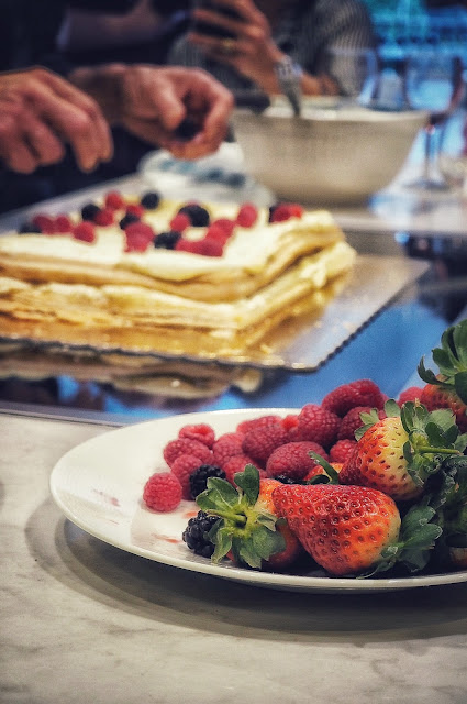 Fruit topped Italian wedding cake