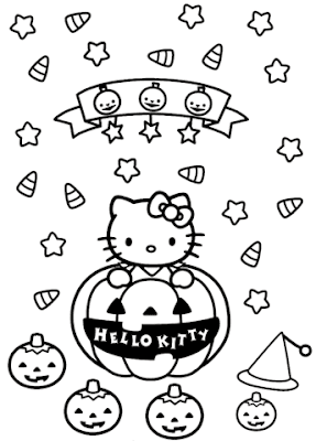 Hello Kitty Halloween Coloring Pages 10