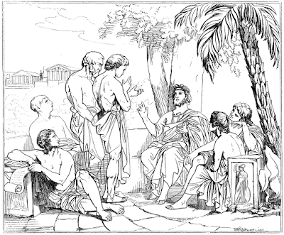 Homossexualidade na Grécia Antiga - Amor Platônico - Platão e seus alunos na Academia de Atenas, de Carl Wahlbom