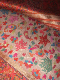 Orange chinar kani saree