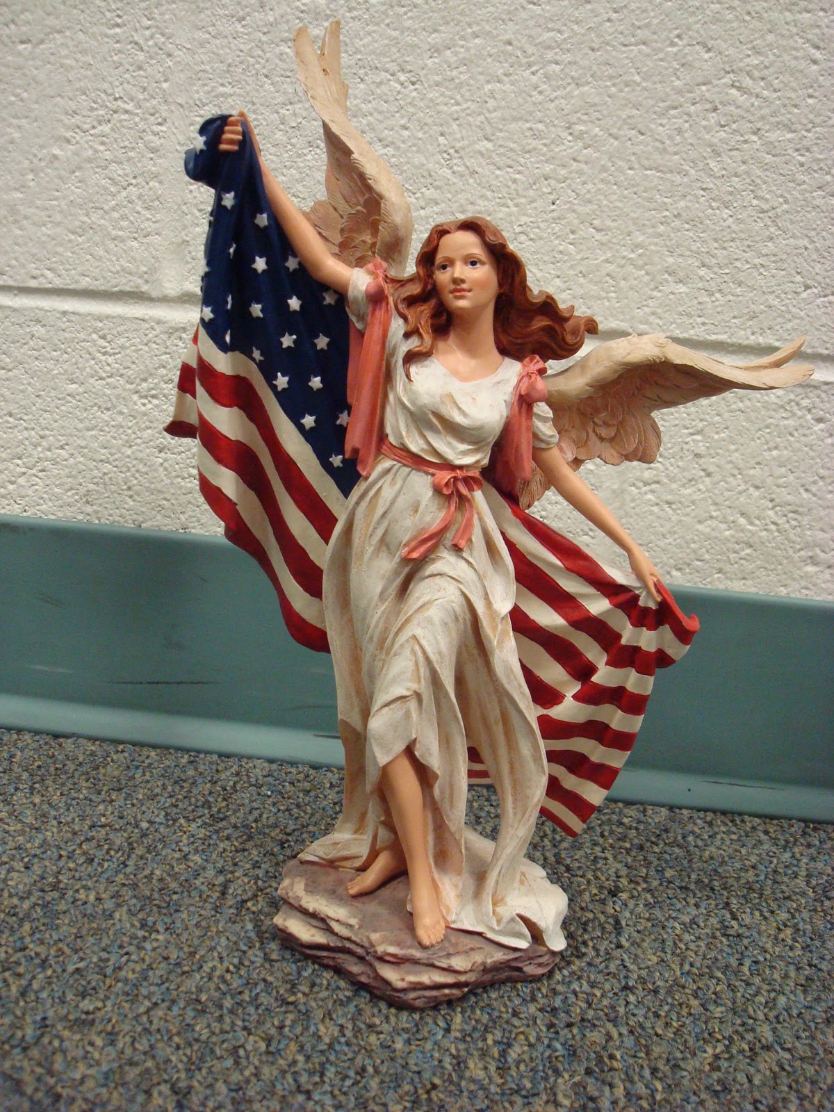 I C Church Auction 2011: Angel Statue w/American Flag