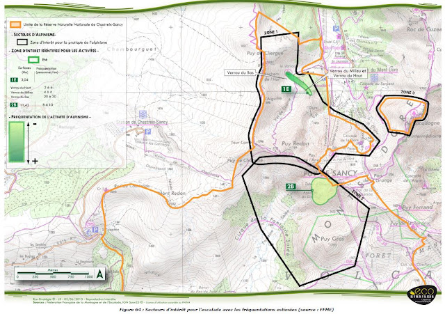 Les sites d'escalade interdits dans le Sancy