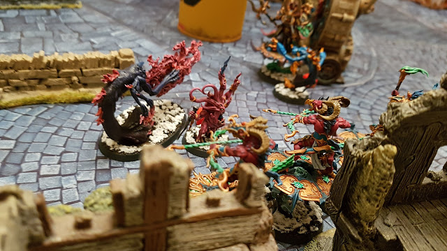 Warhammer 40k battle report - Eternal War -  No Mercy - 500 points - Daemons of Tzeentch vs Thousand Sons