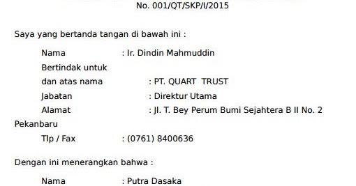 Contoh Surat Pernyataan Gaji Karyawan - This Mommas 