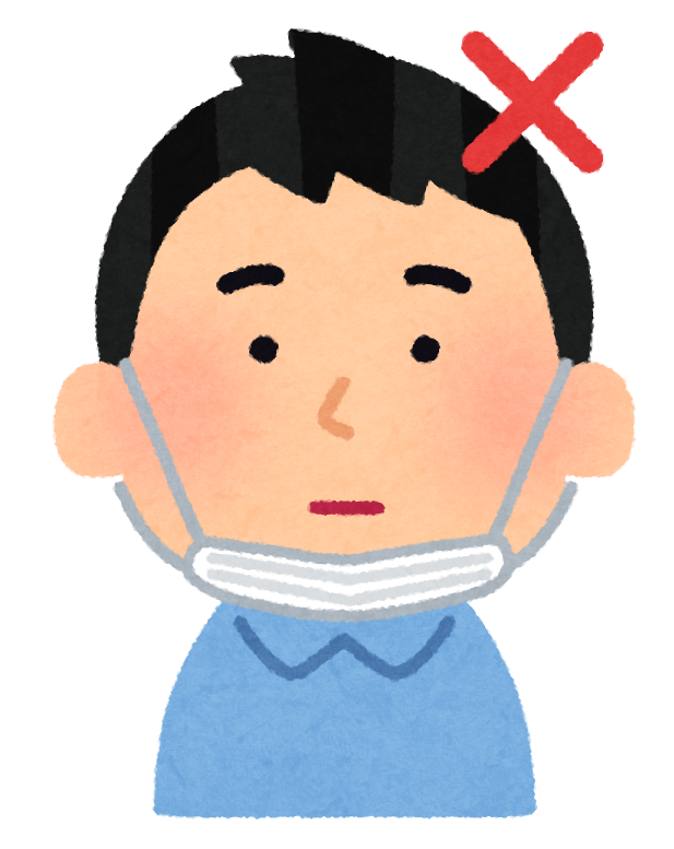 いろいろなマスクの装着方法のイラスト 男性 かわいいフリー素材集 いらすとや