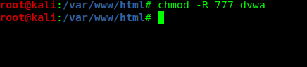 changing permission of dvwa
