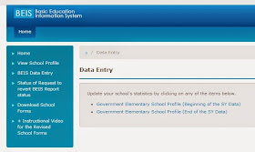 BEIS data entry