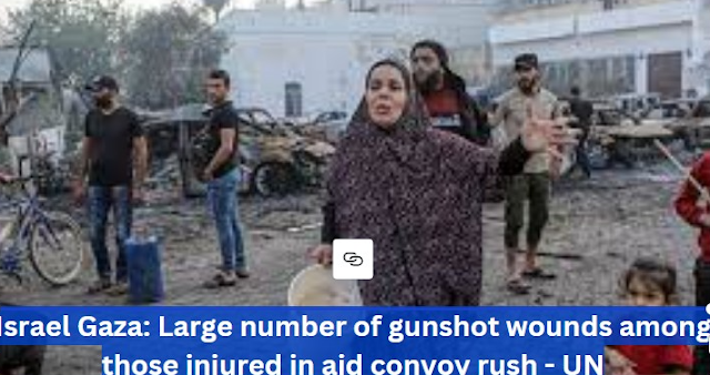 Israel Gaza: Large number of gunshot wounds among those injured in aid convoy rush - UN