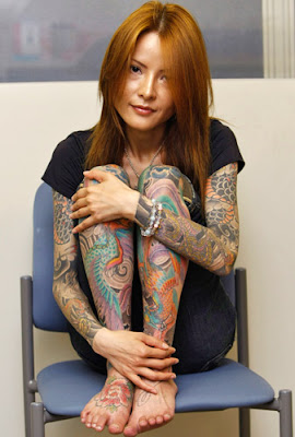 Japanese Tattoo Girl on Hand And Foot