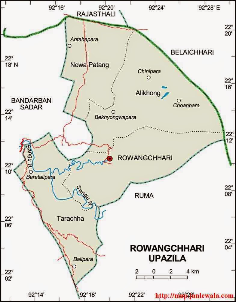 rowangchhari upazila map of bangladesh