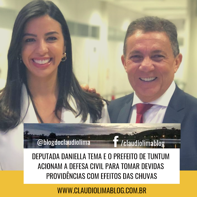 Deputada Daniella Tema e o prefeito de Tuntum acionam a defesa civil para tomar devidas providências com efeitos das chuvas