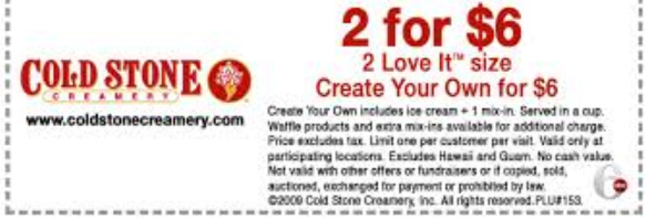 cold stone coupons