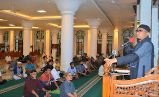 Tausiah Perdana Wako Hendri Septa di Masjid Agung Nurul Iman