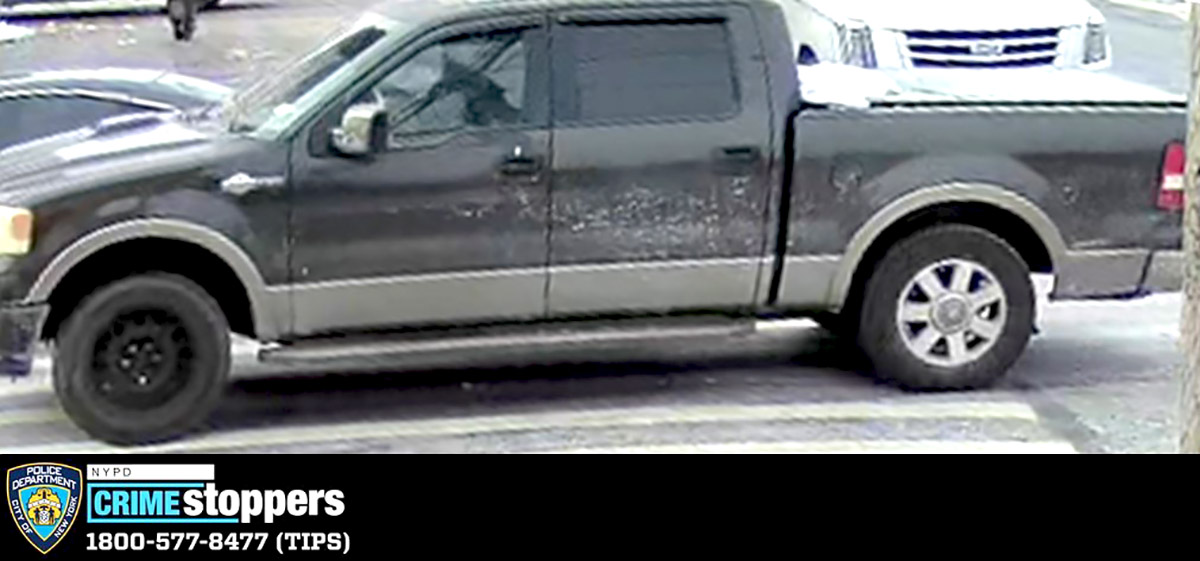 Police are looking for this Ford pickup truck allgedly used in a liquor store stickup. -Photo by NYPD