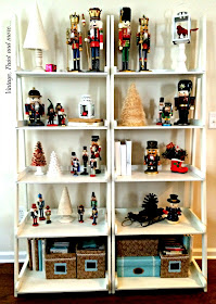 Vintage, Paint and more... vintage nutcracker collection with diy cone trees as decor