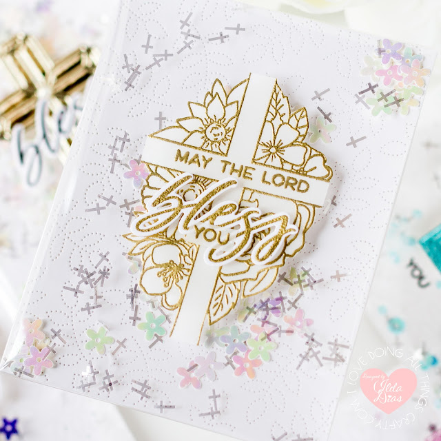 First Holy Communion,Confirmation, Shaker Cards,Frameless,Infinity, Studio Katia,Honey Bee Stamps,religious cards,Card Making, Stamping, Die Cutting, handmade card, ilovedoingallthingscrafty, Stamps, how to,  Bless You