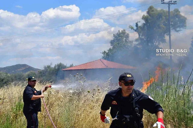 Πυρκαγιά στην Πουλακίδα του Δήμου Ναυπλιέων