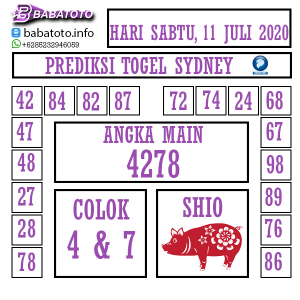 PREDIKSI TOGEL SYDNEY 11 JULI 2020