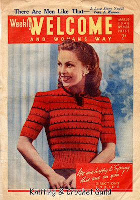 1940s vintage knitting pattern; clothes rationing