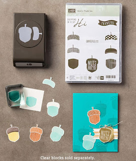 StampinUP!'s Acorny Thank-you stamp set and Acorn Punch