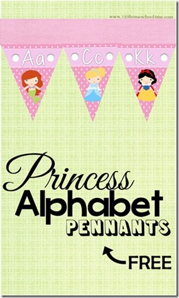 Princess Alphabet Pennant to hang on the wall for Toddler Preschool Kindergarten 1st Grade_thumb[1]