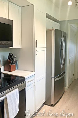 Appliance wall in galley kitchen.