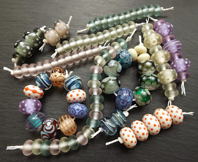 Assorted lampwork glass beads by Laura Sparling