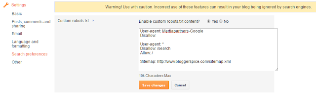 robots.txt file