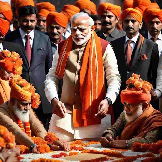 Why does Modi claim that he is staying in Ayodhya on the orders of God and starting religious rituals?