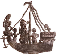 Badge St. Tomas Becket on the ship. Tin-lead alloy.