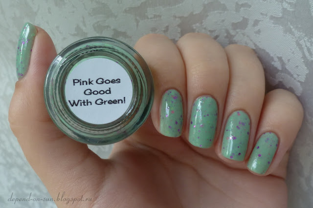 Smitten polish Pink goes good with green!